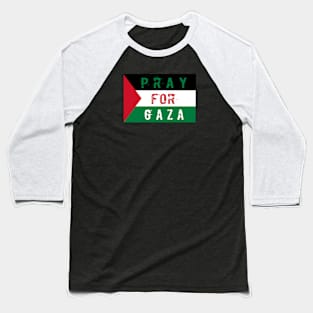 Pray for Gaza Flag Artwork Baseball T-Shirt